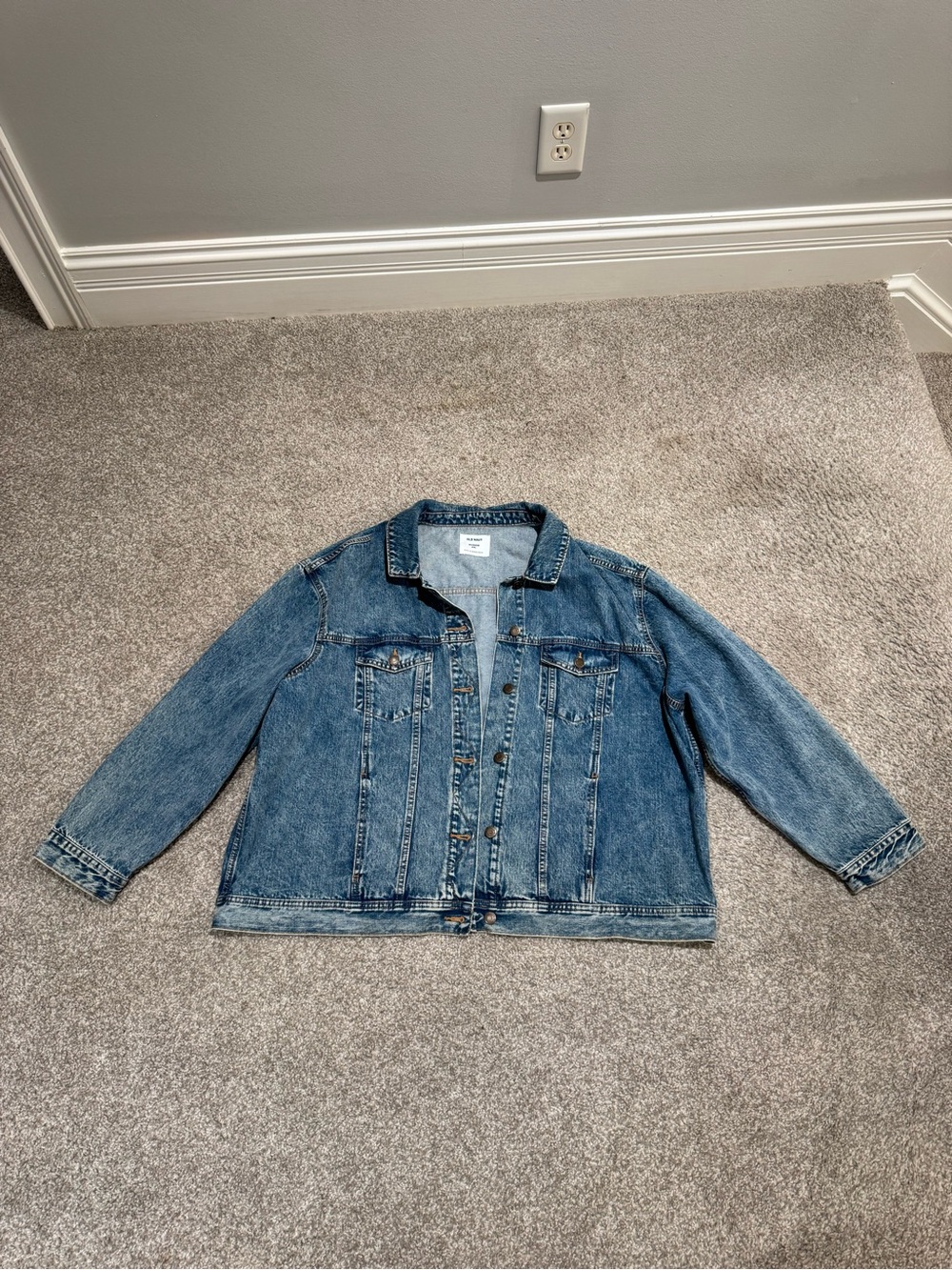 Old Navy Classic Medium Blue Denim Boyfriend Jean Jacket